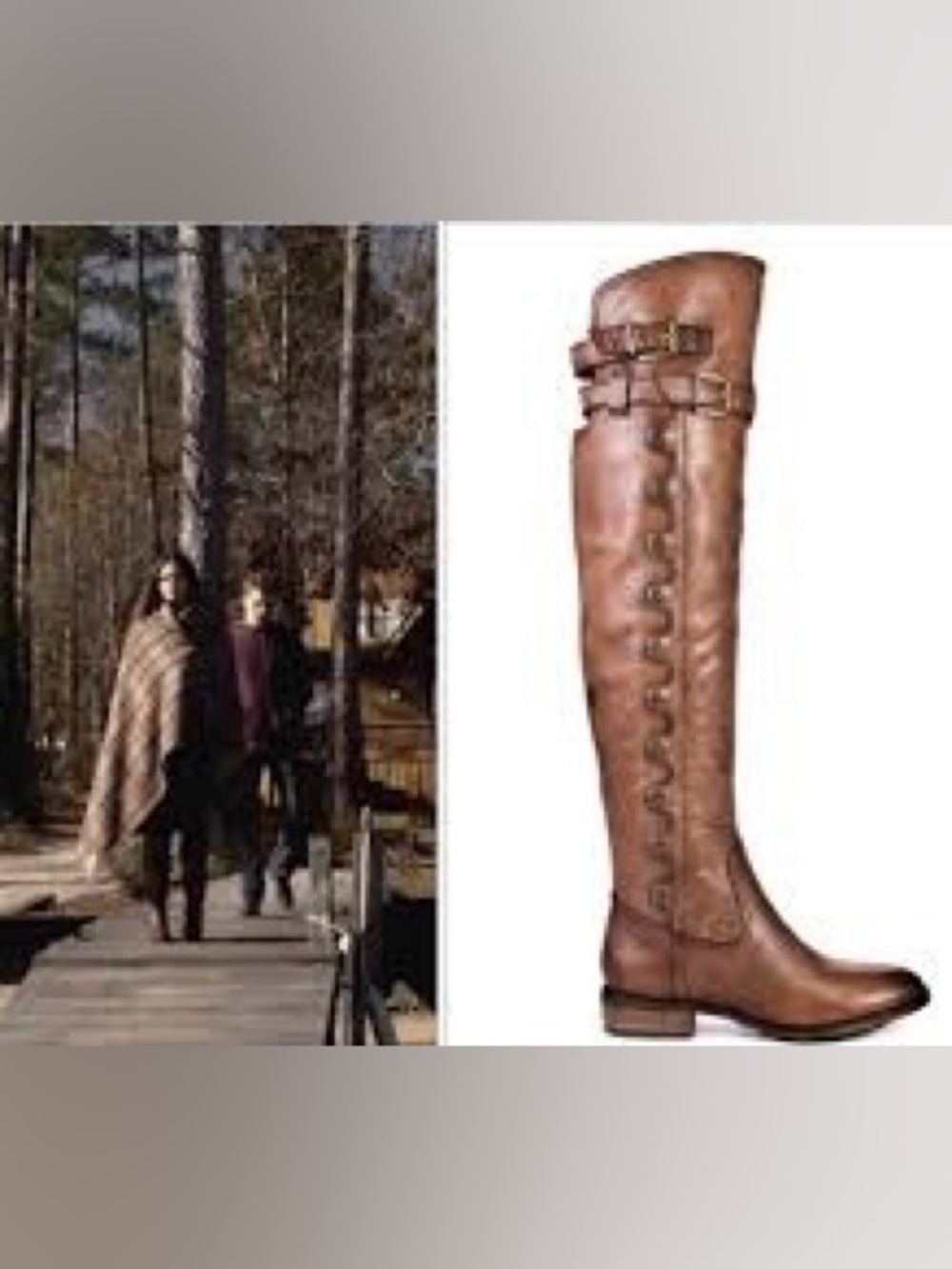 Sam Edelman Elena Gilbert Vampire Diaries Leather Over Knee Button Boots 9 Brown